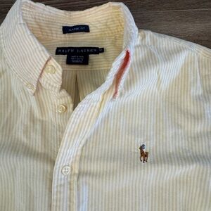 Ralph Lauren butter yellow Striped Button Down Shirt